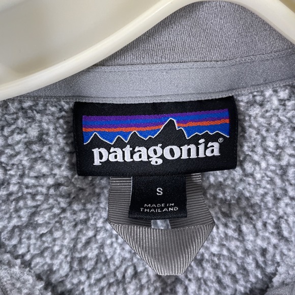 Patagonia Sweater Adult Small Gray 1/4 Zip Fleece Pullover LS Outdoor Preppy - Picture 4 of 16